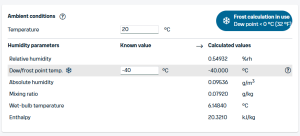 -40degC Td calculator