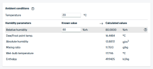 80%RH 20degC calculator